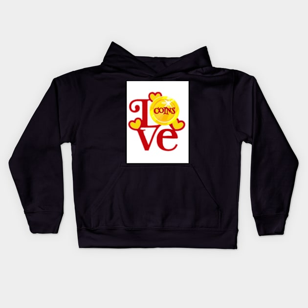 Red & Yellow Love Coins Kids Hoodie by MissSassT's